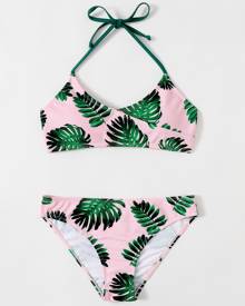 Tropical Halter Bikini Swimsuit