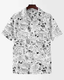 Men All Over Print Button Up Shirt