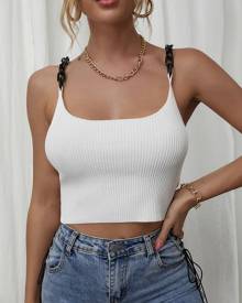 Chain Insert Crop Knit Top