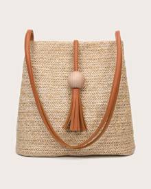 Tassel Decor Straw Bag