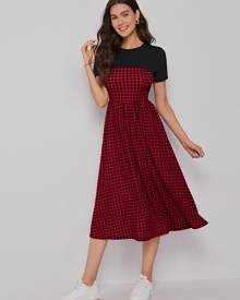 Houndstooth Print Dress