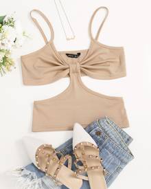 Solid Cut Out Cami Top