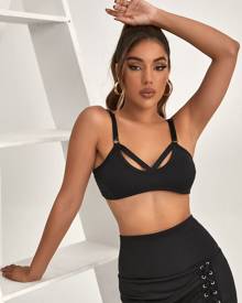 Solid Cut-out Cami Crop Top