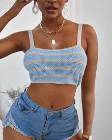 Colorblock Crop Knit Top