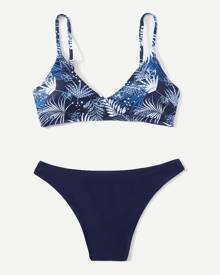 Tropical Print Bikini Swimsuit