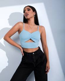 Cut Out Front Crop Cami Top
