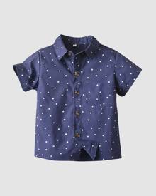 Toddler Boys Polka Dot Button Up Shirt