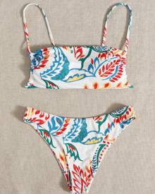 Tropical Random Print Bikini Swimsuit