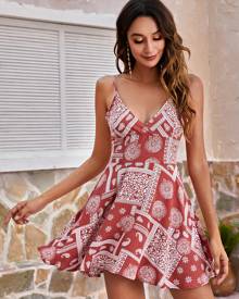 Patchwork Print Cami Dress