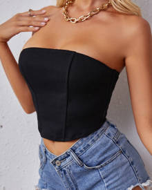 Lace Up Back Tube Top