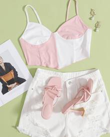 Colorblock Cami Crop Top