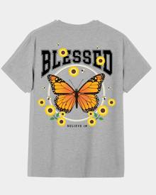 Men Letter & Butterfly Print Tee