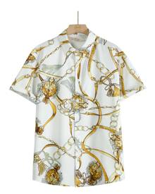 Men Chain Print Shirt