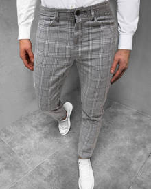 Men Plaid Tapered Pants