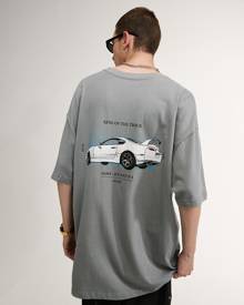 Men Letter & Car Print Tee