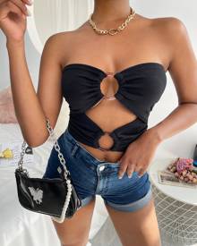O-ring Cut Out Crop Tube Top