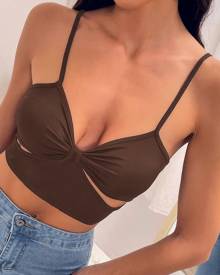 Ruched Cut Out Cami Top