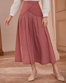 Polka Dot Longline Skirt