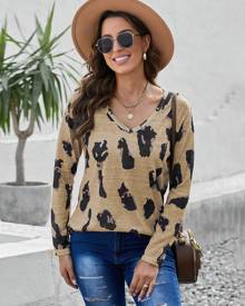 All Over Print V-neck Tee