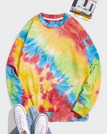 Men Tie Dye Drop Shoulder Sweatshirt
