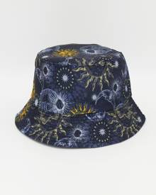 Men Moon Print Reversible Bucket Hat