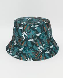 Men Leaf Print Reversible Bucket Hat
