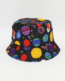 Men Star Print Reversible Bucket Hat