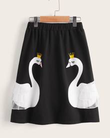 Girls Duck print A Line Skirt