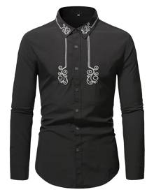 Men Graphic Embroidery Shirt