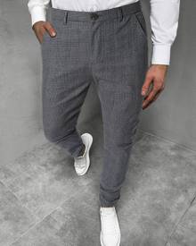 Men Slant Pocket Plaid Tailored Pants