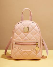 Quilted Embossed Metallic Decor Classic Backpack