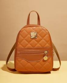 Quilted Embossed Metallic Decor Classic Backpack