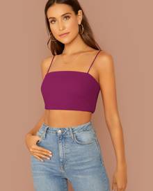 Solid Cami Crop Top