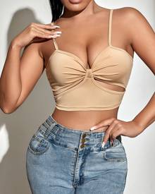 Ruched Cut Out Cami Top