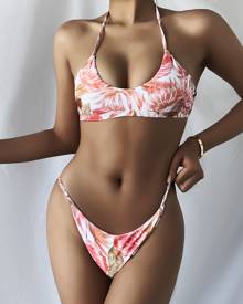 Tropical Thong Bikini Swimsuit