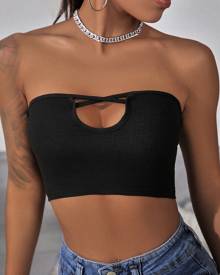 Criss Cross Cut Out Tube Top