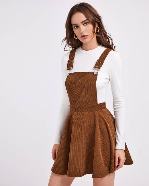 pinafore dress brown