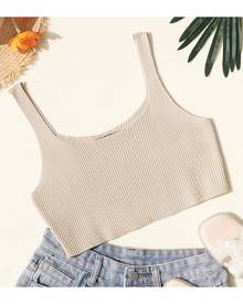 SHEIN Ribbed Knit Crop Top
