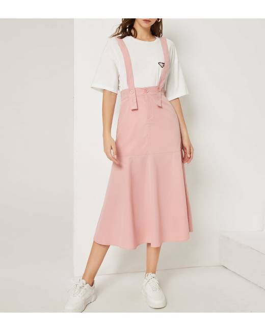 hot pink pinafore dress