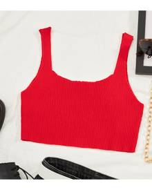 SHEIN Ribbed Knit Crop Top