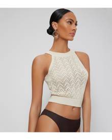 SHEIN POINTELLE KNIT CROP TOP