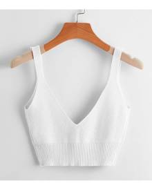 SHEIN Solid Crop Knit Top