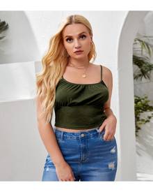 SHEIN Plus Solid Crop Cami Top