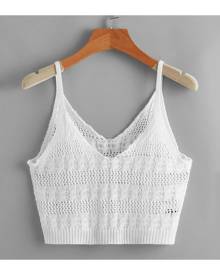 SHEIN Crop Cable Knit Top