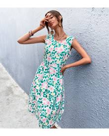 SHEIN Floral Print Midi Dress