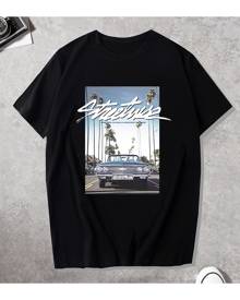 SHEIN Men Letter & Car Print Tee