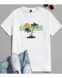 SHEIN Men Letter Graphic Print Tee