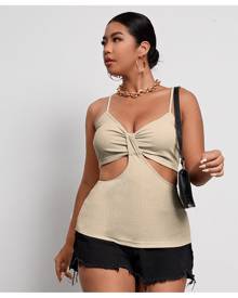 SHEIN Plus Cut Out Ruched Bust Cami Top