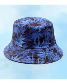 SHEIN Men Leaf Print Reversible Bucket Hat