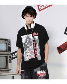 SHEIN Men Letter & Graphic Print Tee